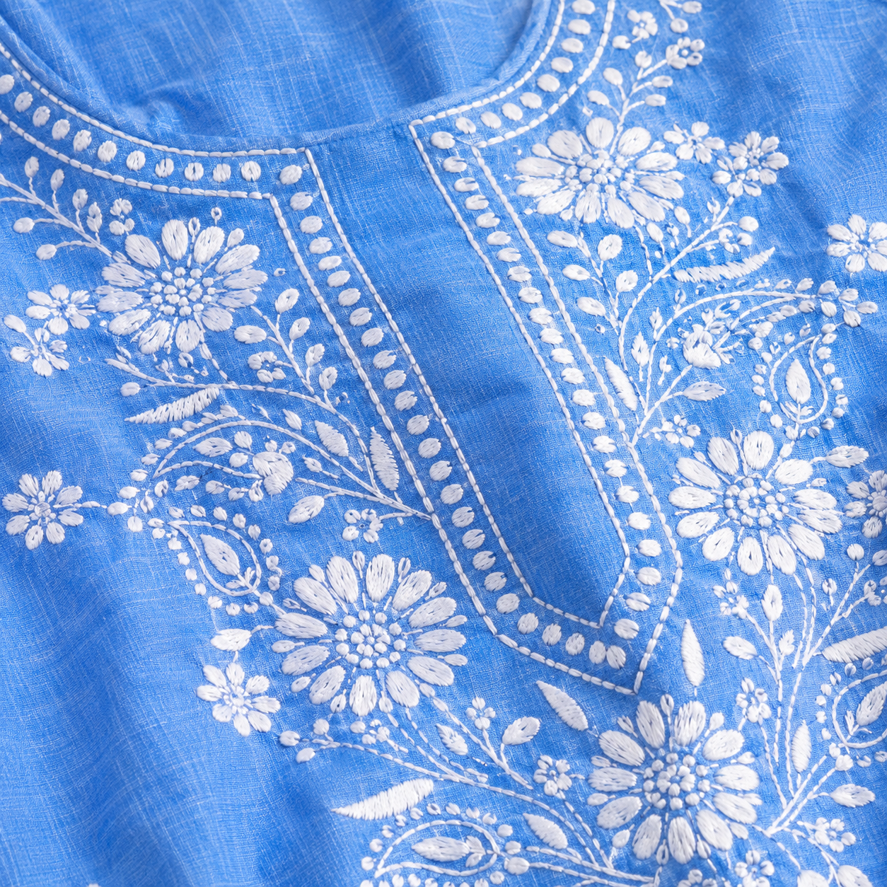Clothe Crave Sky Blue Chikankari Hand Embroidered Cotton Kurta for Women Online
